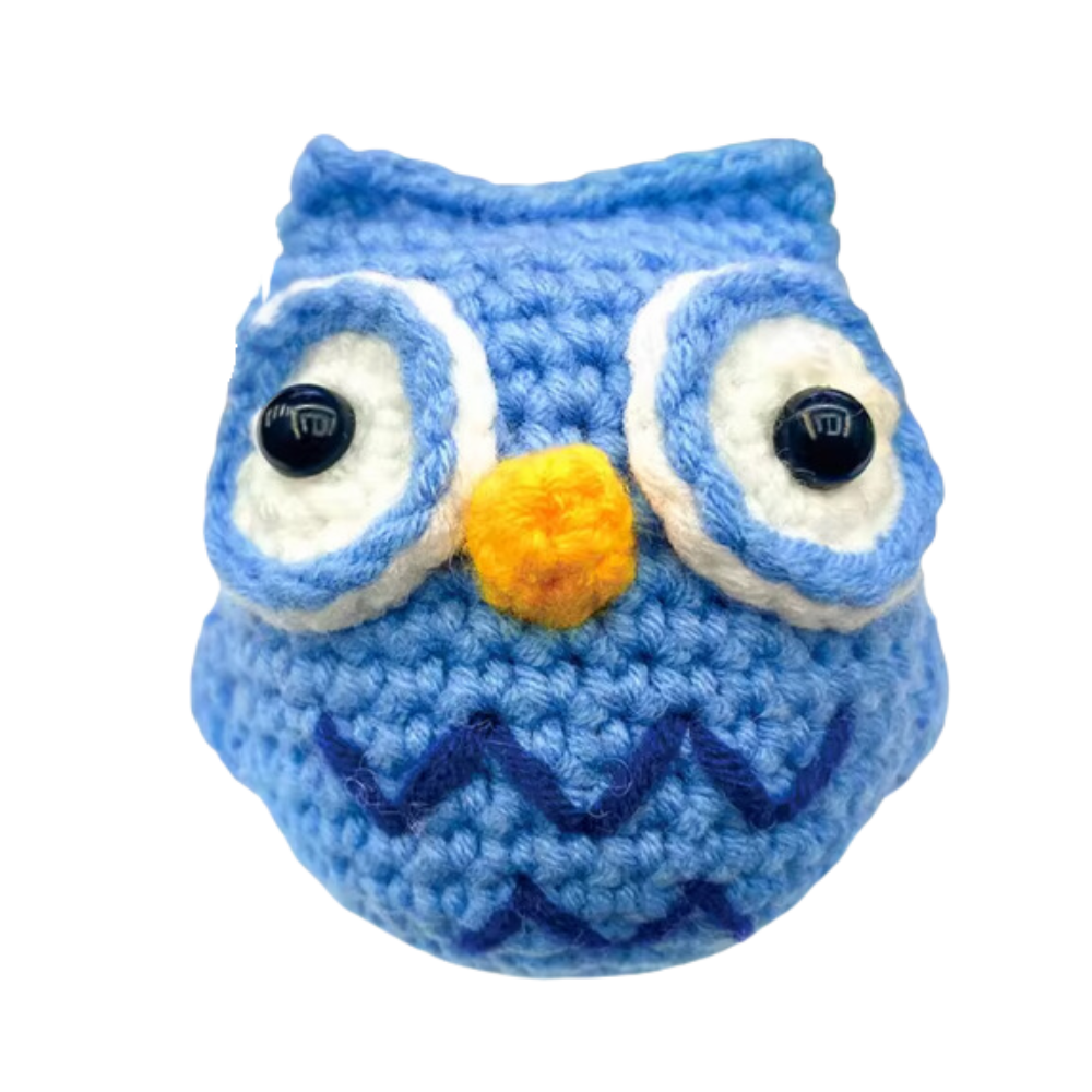 Beginner's Creative Crochet Animal Kits -Blue Owl - Ozerty