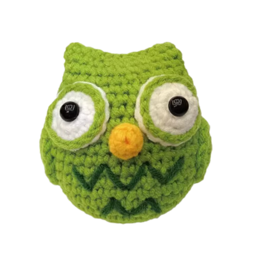 Beginner's Creative Crochet Animal Kits -Green Owl - Ozerty