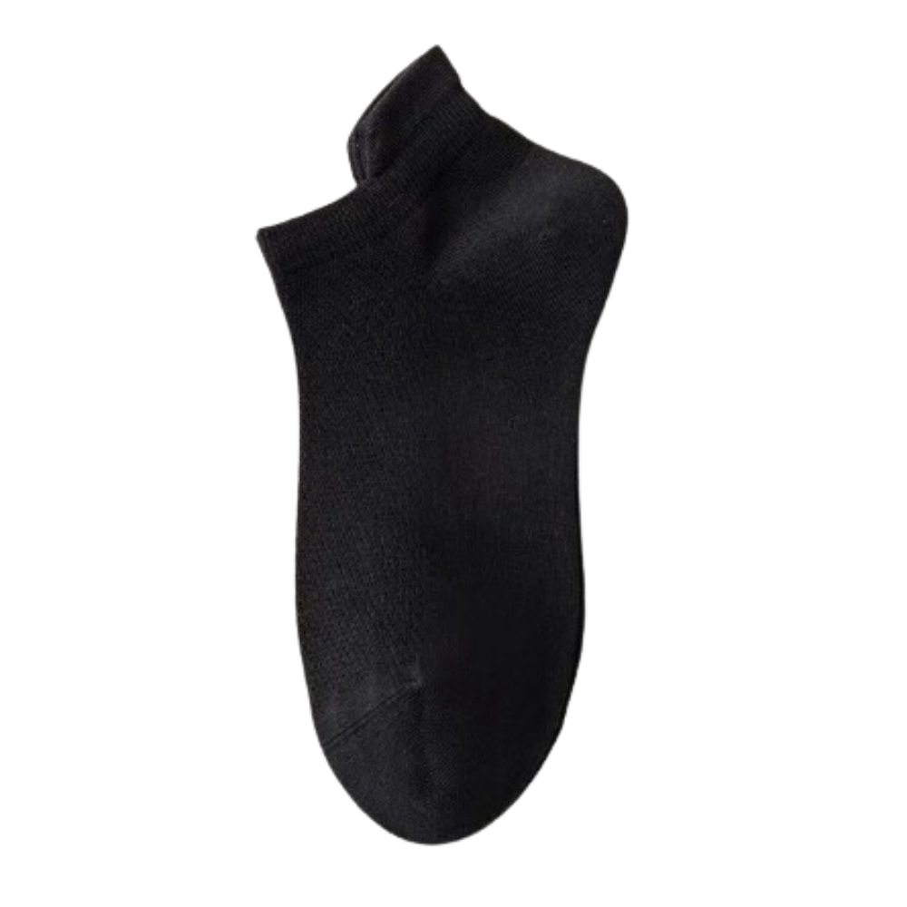 Breathable Cotton Soft Ankle Socks -Black - Ozerty