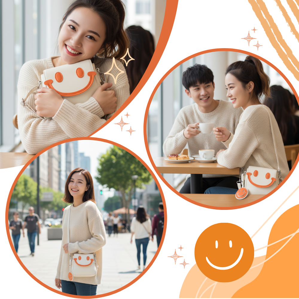 Cheerful Smile Crossbody Purse - Ozerty