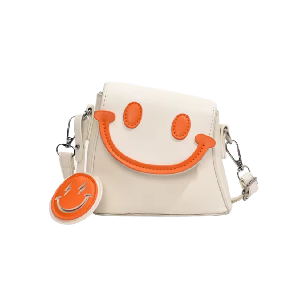 Cheerful Smile Crossbody Purse -White - Ozerty