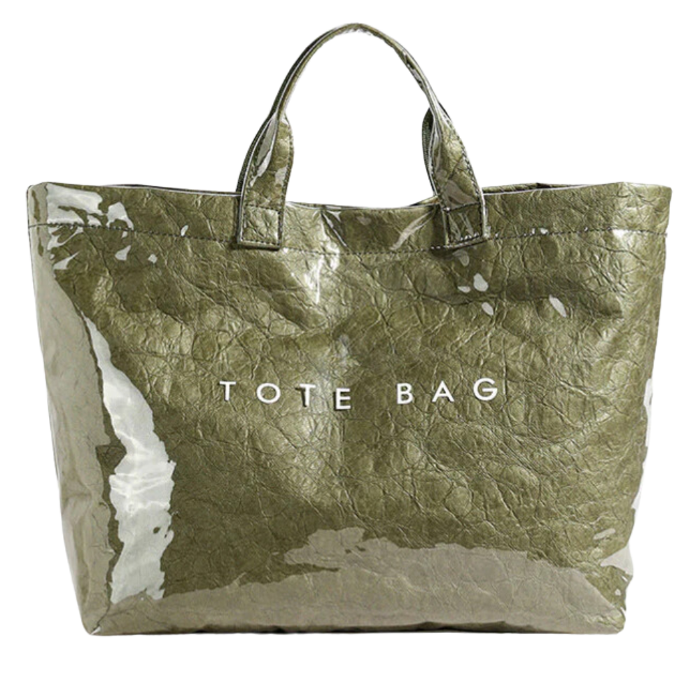 Classic Large Waterproof Tote Bag -Dark Green - Ozerty