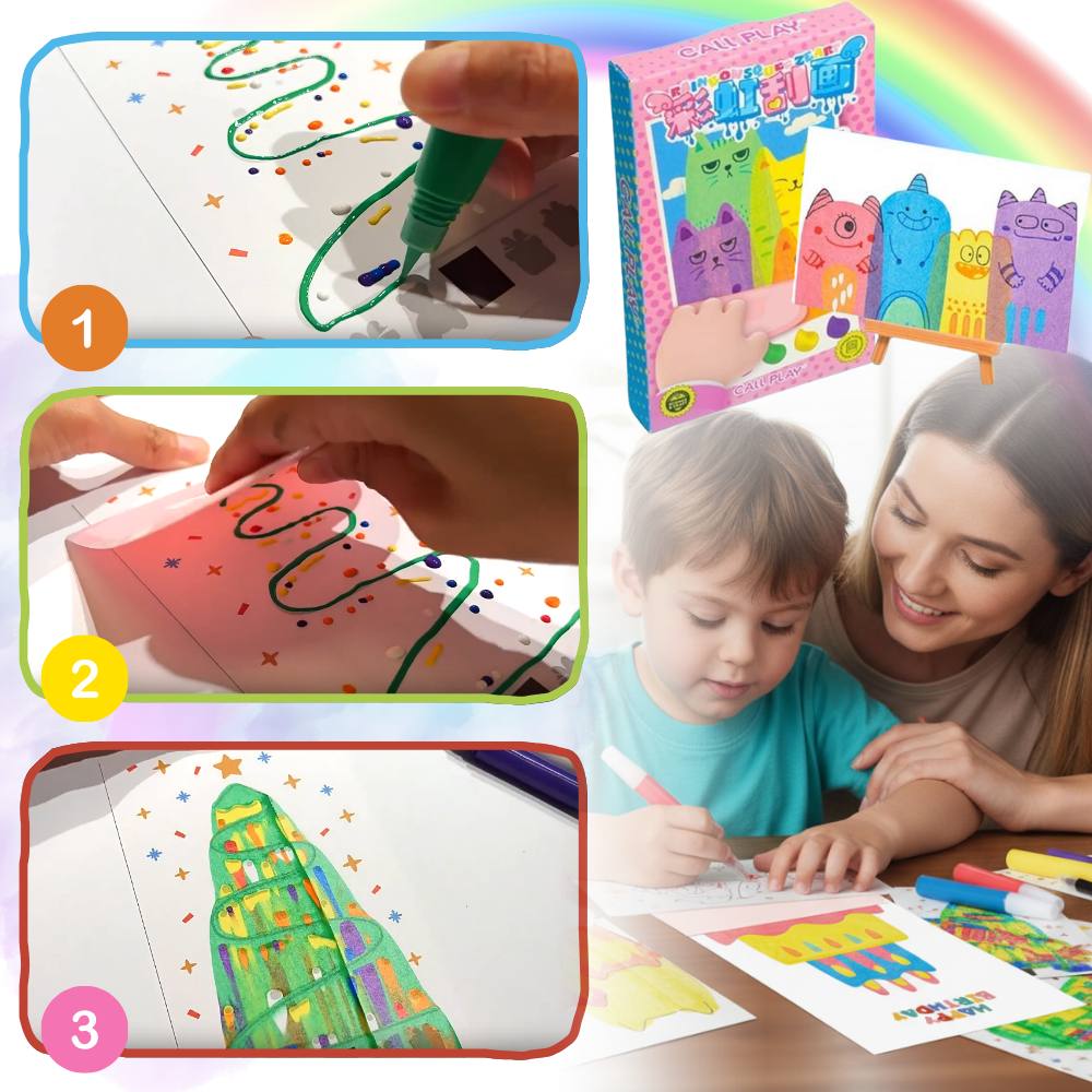 Colorful Squeegee Art Painting - Ozerty