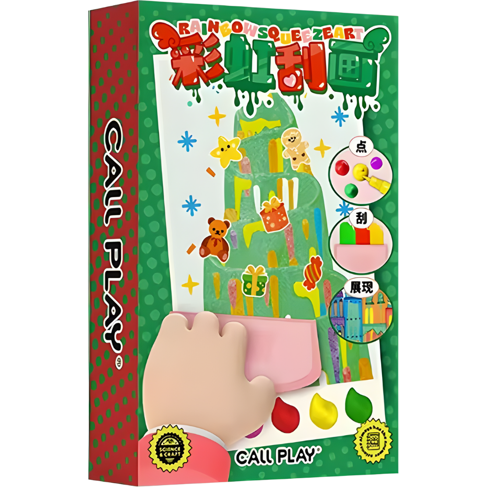 Colorful Squeegee Art Painting -Green - Ozerty