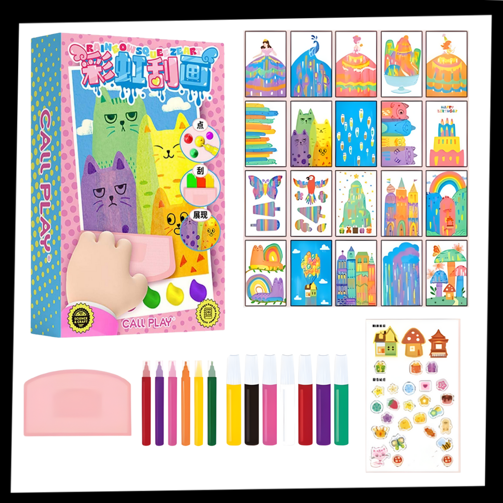 Colorful Squeegee Art Painting - Ozerty