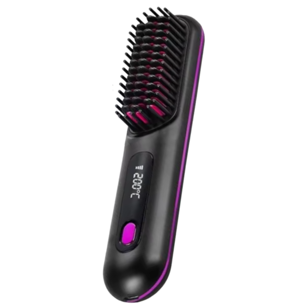 Confidence Boost Hair Straight Heat Brush -Black - Ozerty