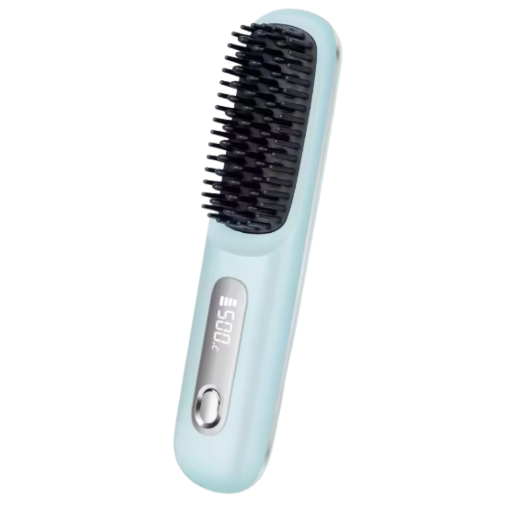Confidence Boost Hair Straight Heat Brush -Blue - Ozerty