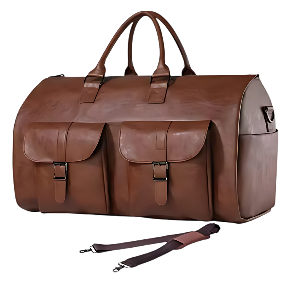 Convertible Garment Duffel Bag -Brown - Ozerty