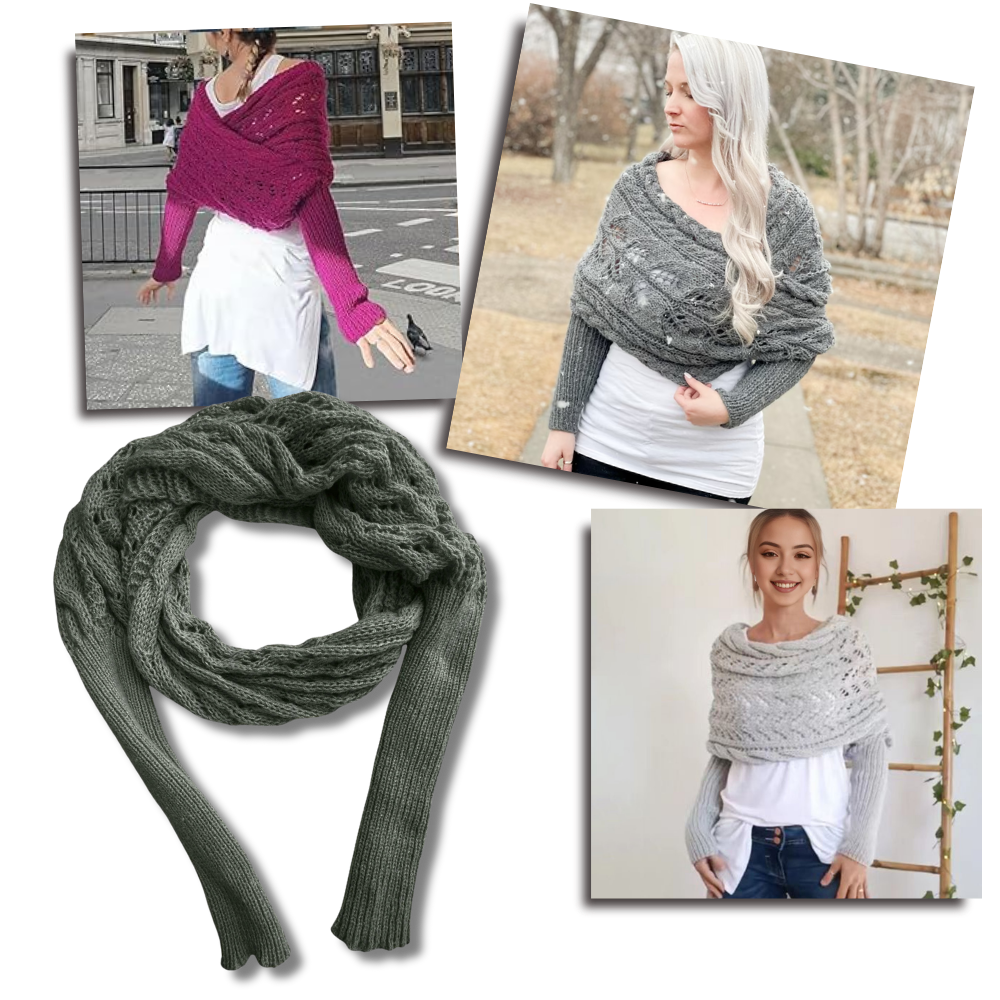 Cozy Knitted Shrug Sweater - Ozerty