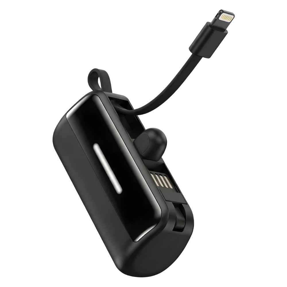 Efficiently Reliable Mini Stand Power Bank -Black - Ozerty