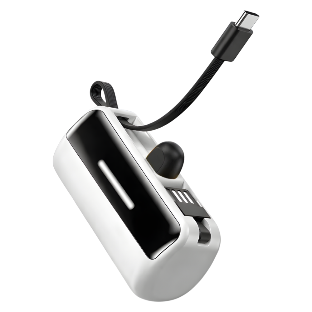 Efficiently Reliable Mini Stand Power Bank -White - Ozerty