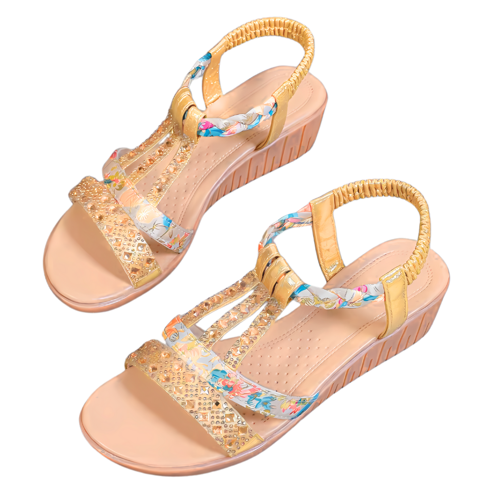 Elegant Orthopedic Boho Sandals -Gold - Ozerty