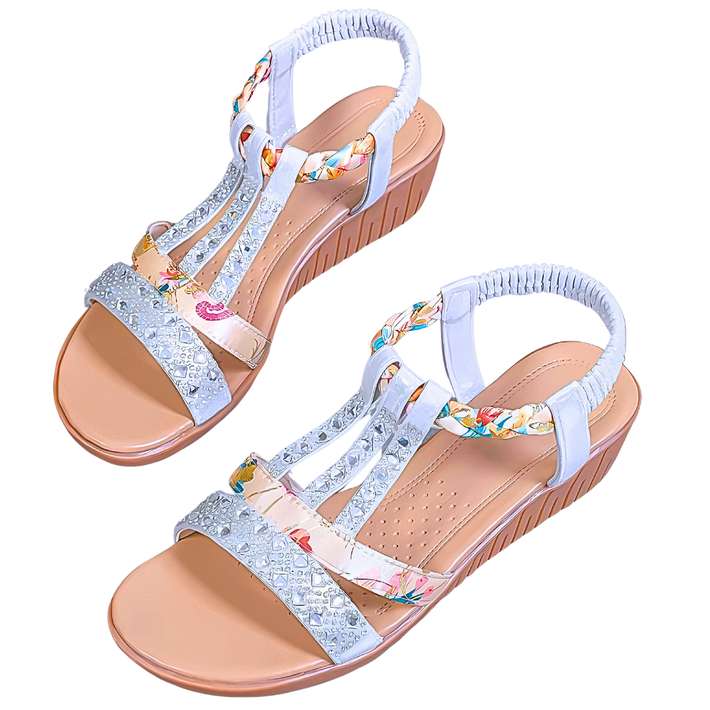 Elegant Orthopedic Boho Sandals -Silver - Ozerty