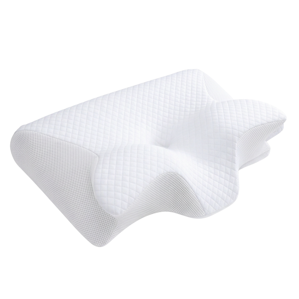 Firm Contour Cervical Memory Foam Pillow -White - Ozerty