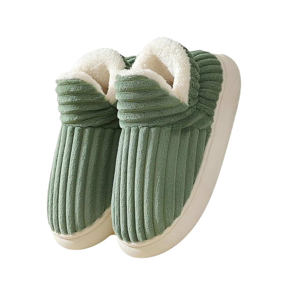 Fluffy Plush House Slip-On -Green - Ozerty