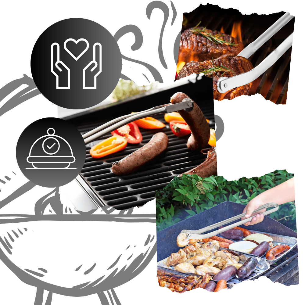 Heat Resistant Barbecue Flip Tongs - Ozerty