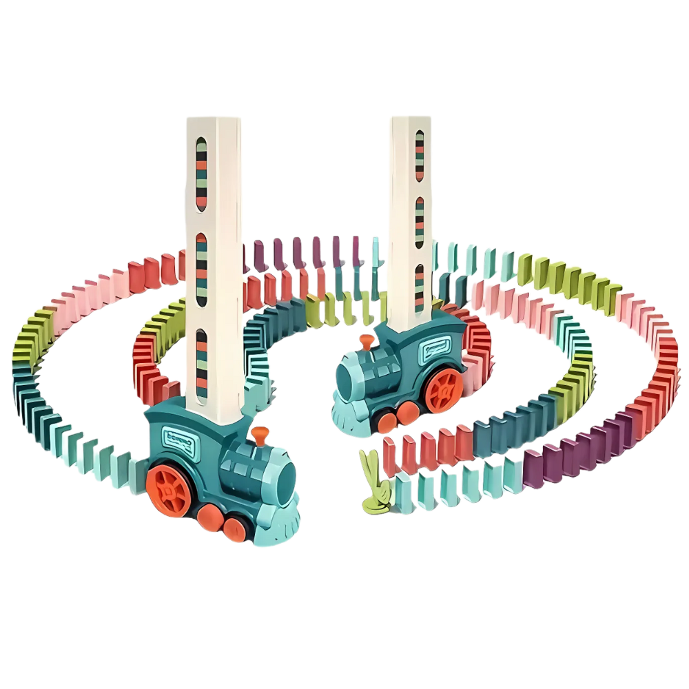 Interactive Automatic Domino Train -Blue  - Ozerty