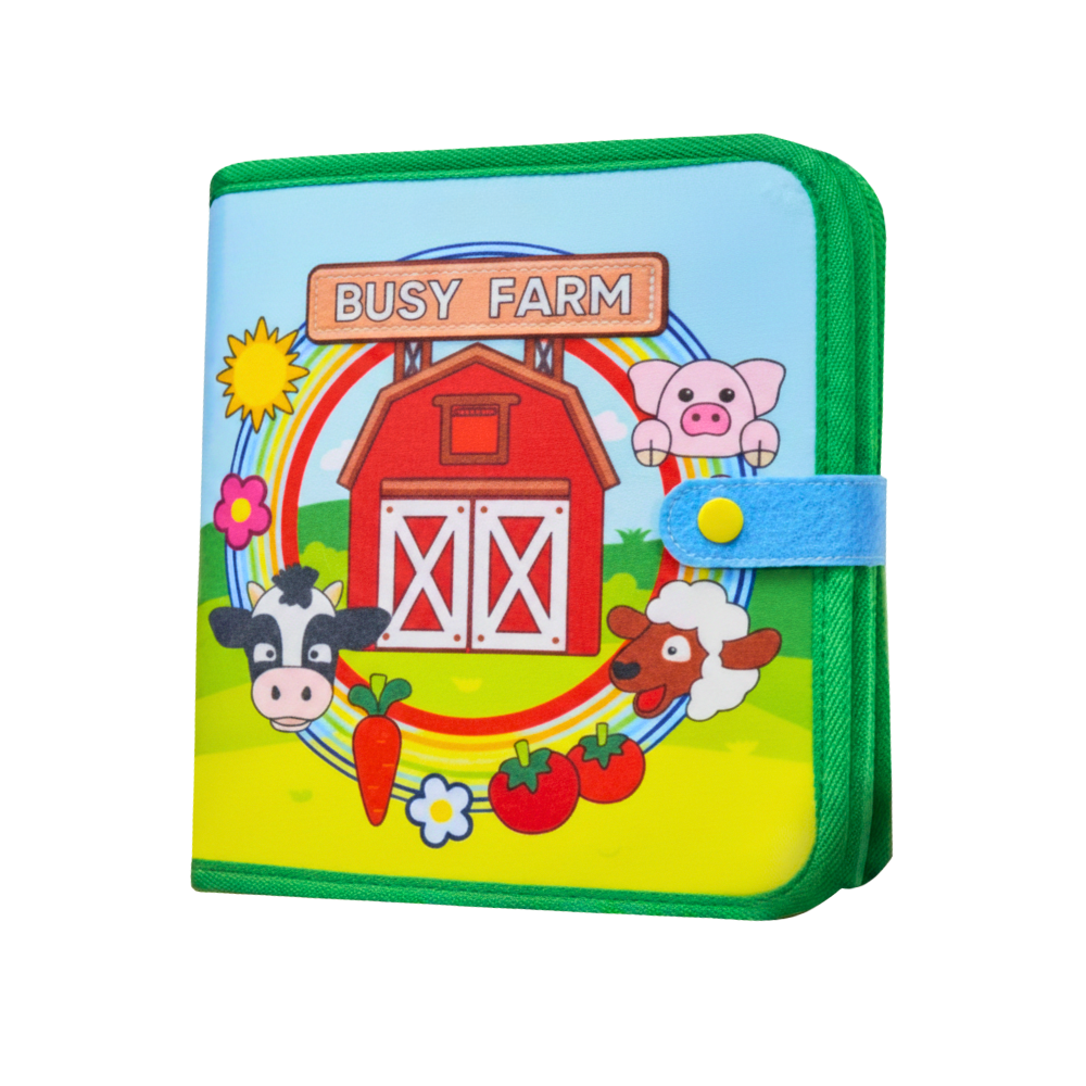 Interactive Farm Velcro Children Book -Green - Ozerty