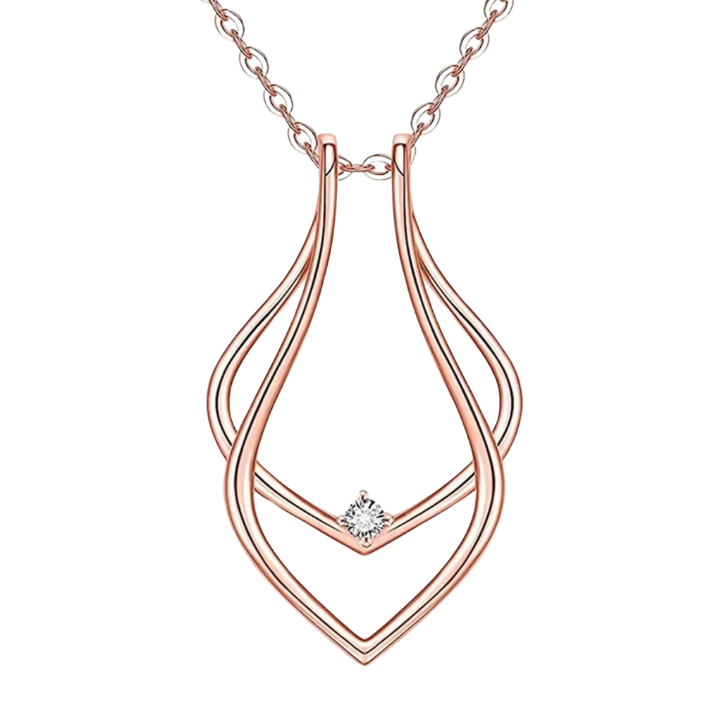 Minimalist Ring Holder Pendant -Rose Gold - Ozerty