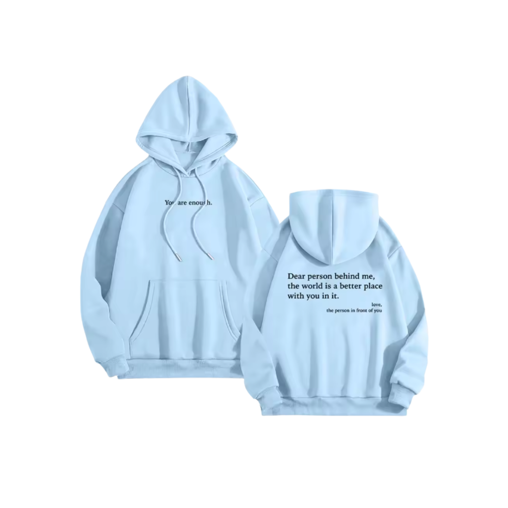 Motivational Loose Women Hoodie -Sky Blue - Ozerty