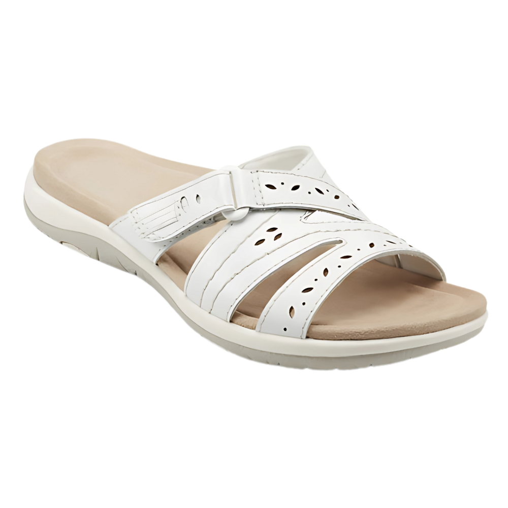 Orthotic Insole Open Toe Sandals -White - Ozerty