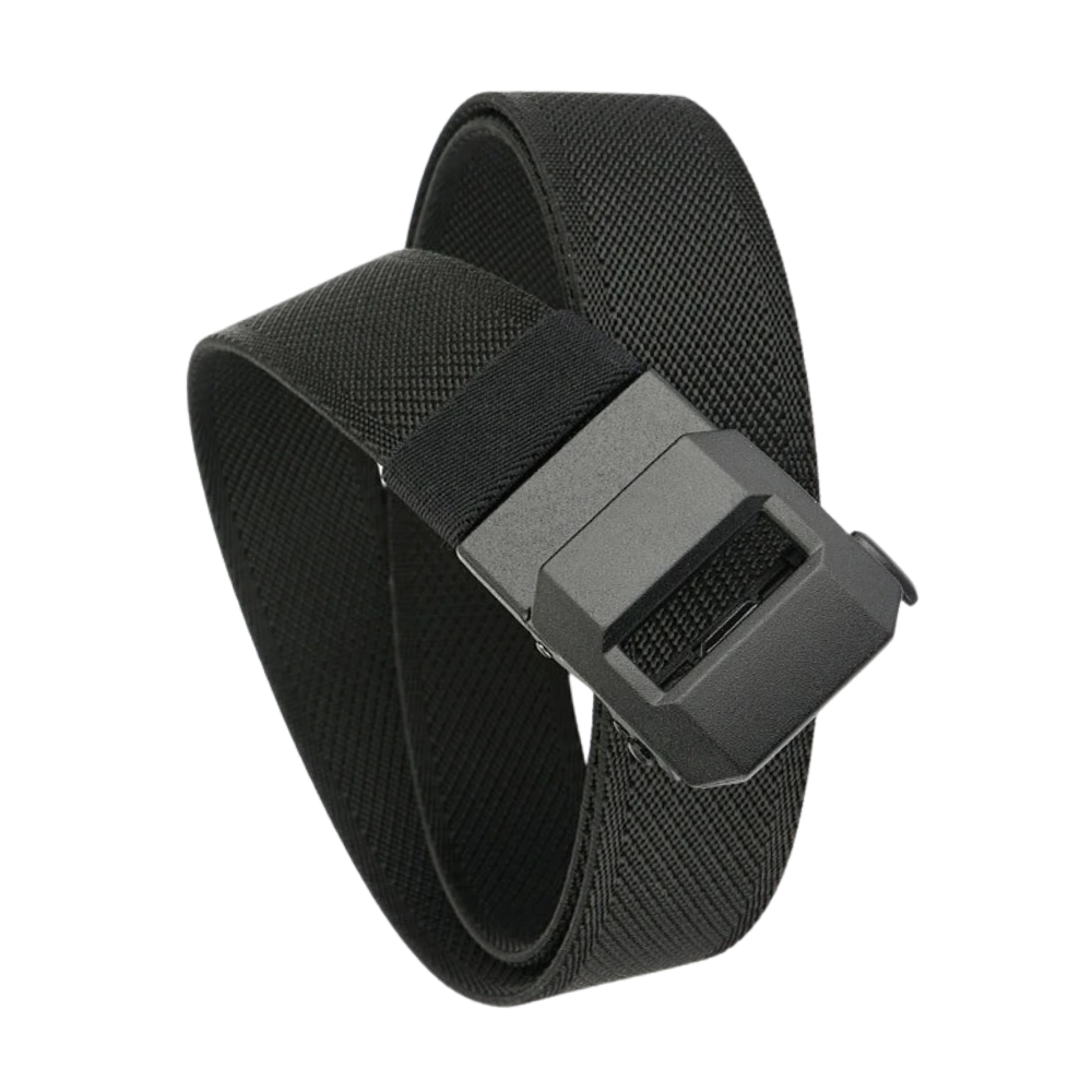 Ratchet Buckle Nylon Belt -Black - Ozerty