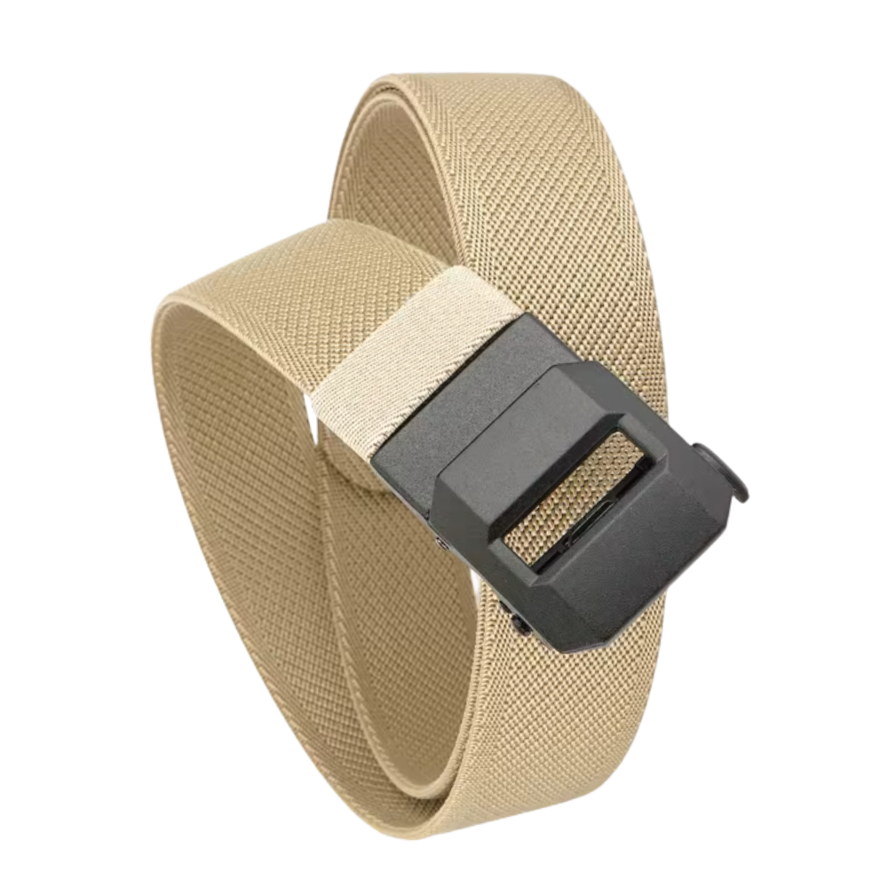 Ratchet Buckle Nylon Belt -Khaki - Ozerty