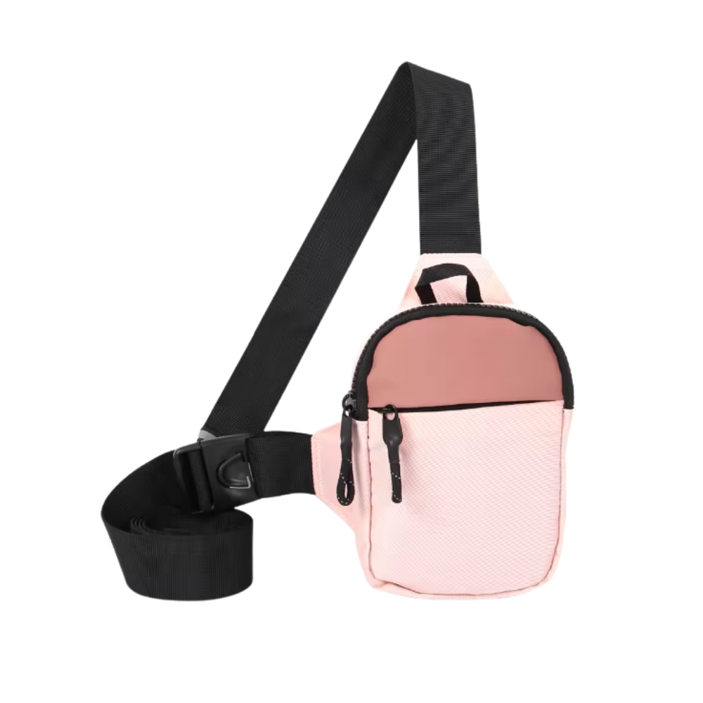Stylish Mini Sling Chest Bag -Pink - Ozerty