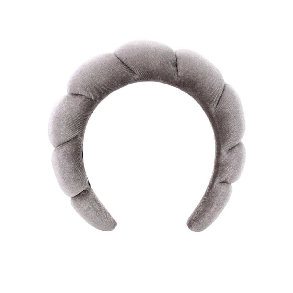 Velvet Skincare Headband -Gray - Ozerty