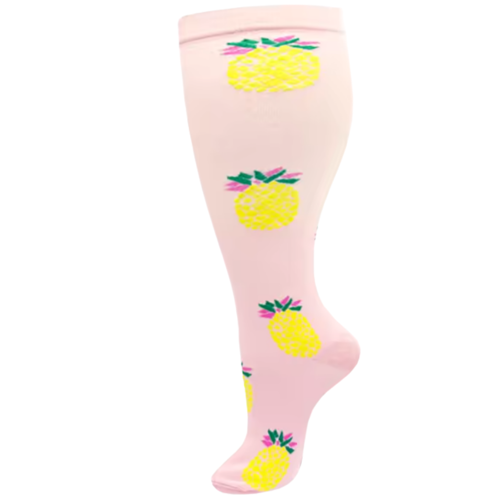 Wide Breathable Compression Sock -Pineapple - Ozerty