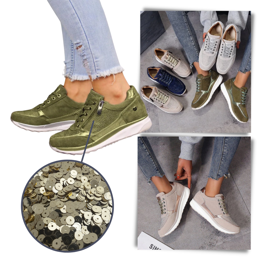 Rhinestone Wedge sneakers - Ozerty