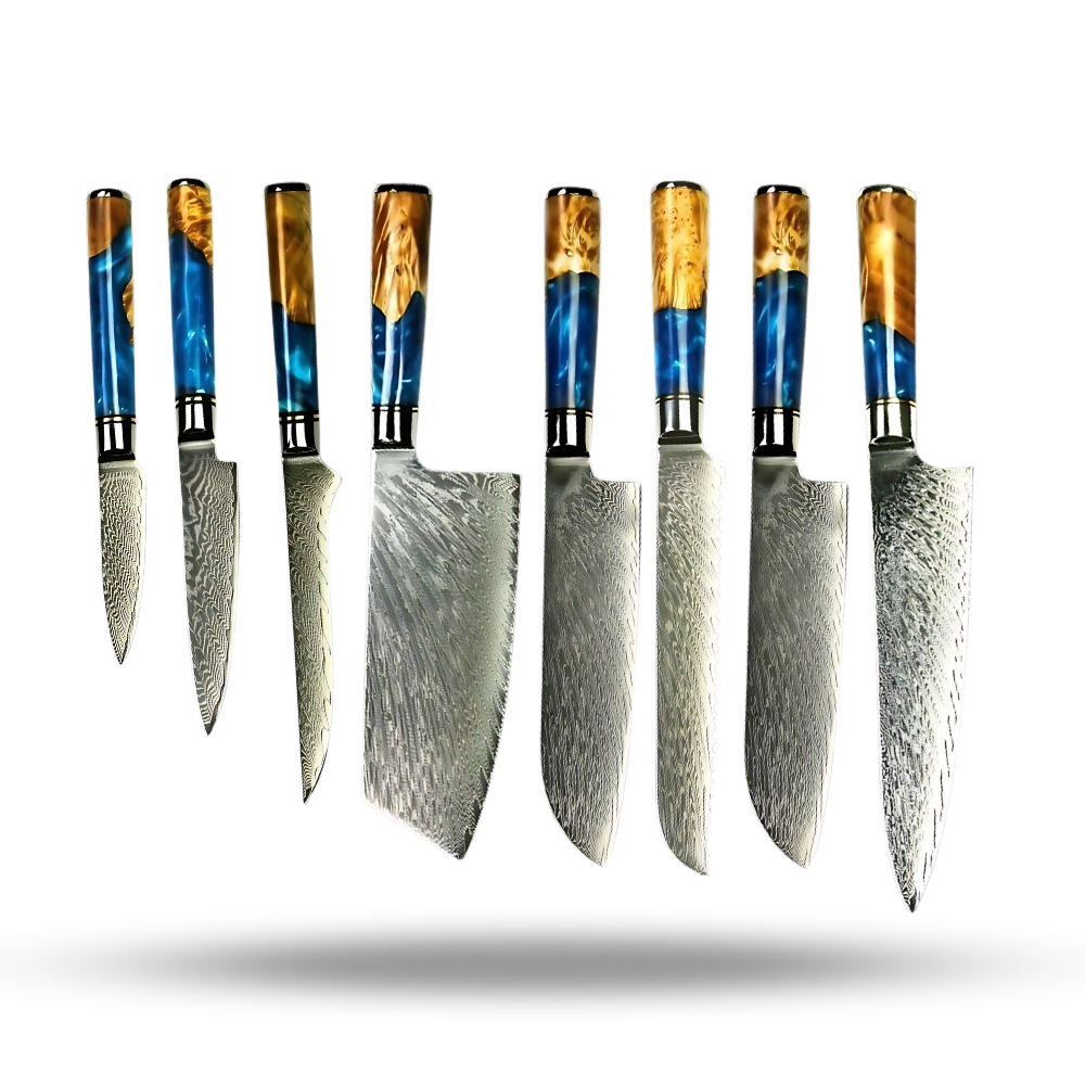 Yellow Sea Series Japanese Knives -Japanese Chef's 8 Knives set - Ozerty