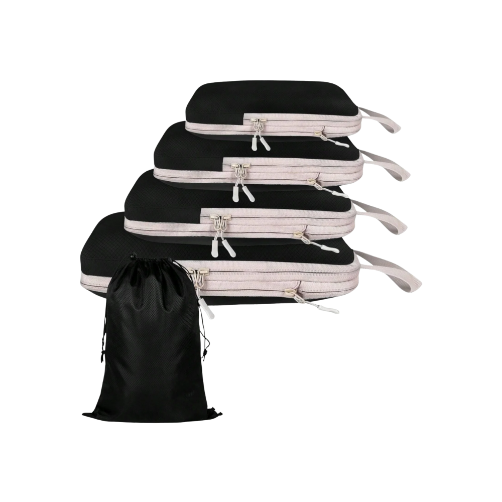 Zip Compress Luggage Organizer -Black - Ozerty