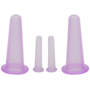 4 Silicone Cups for Facial Massage Cupping
