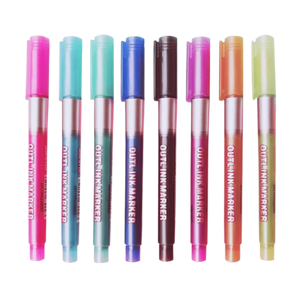 Set of 8 Double Line Marker Pens