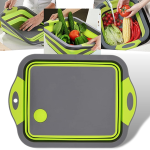 Collapsible Cutting Board with Basket -