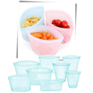 8-Pack Reusable Food Silicone Bags