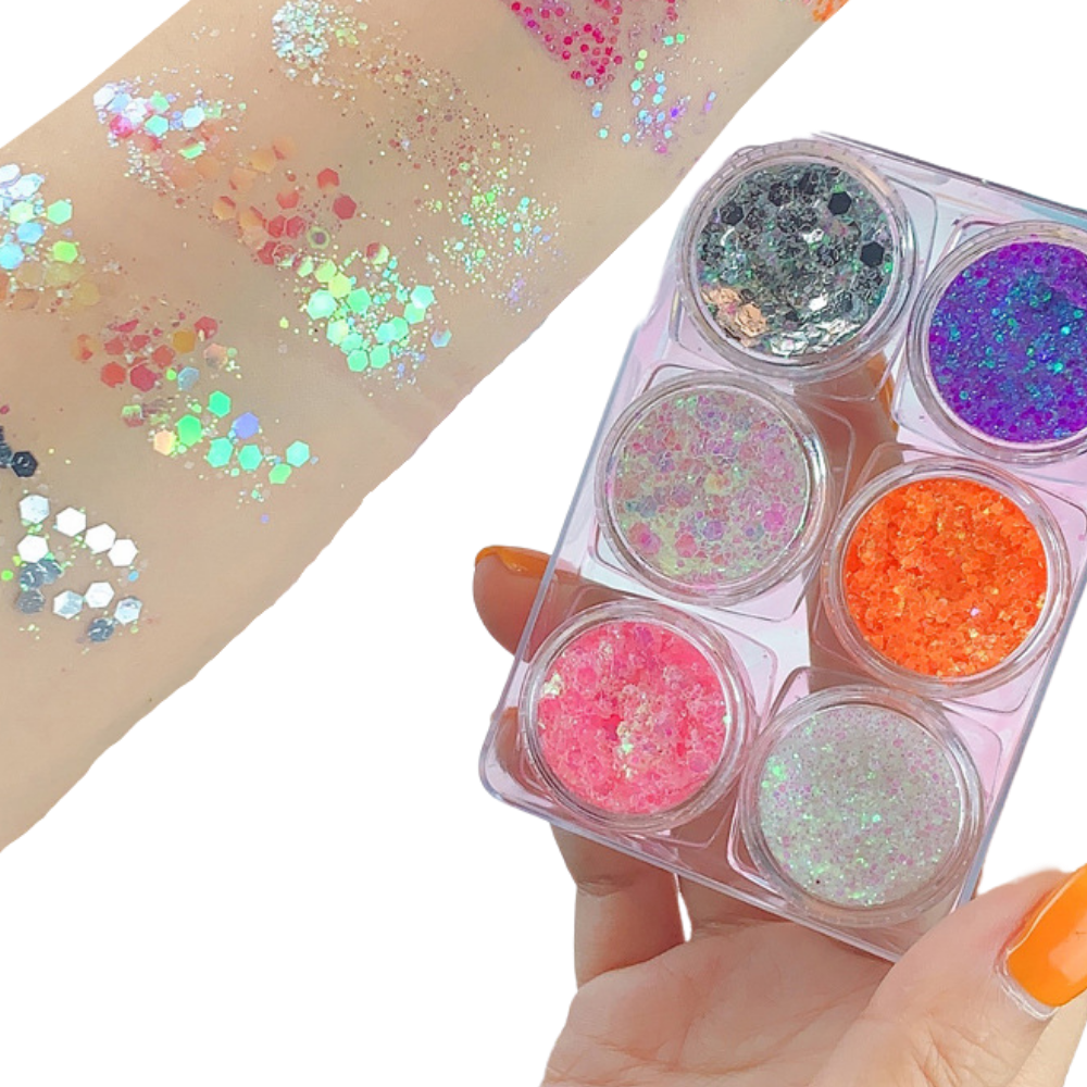 Black Friday 6Pcs/Set Holographic Chunky Nail Glitter Mermaid Sequins Nail  Art Accessories Decorations for UV Nail Polish Manicure Design