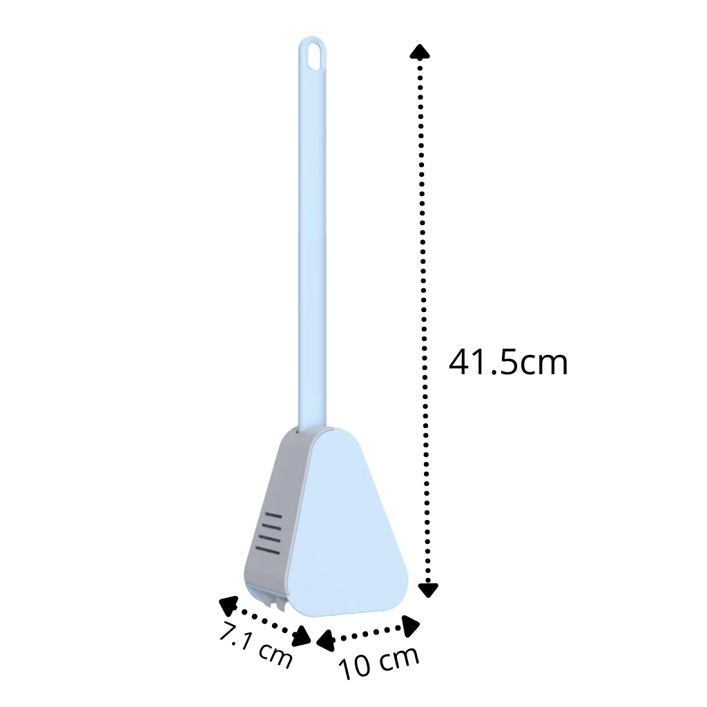 Long handle toilet brush with wall mounted base