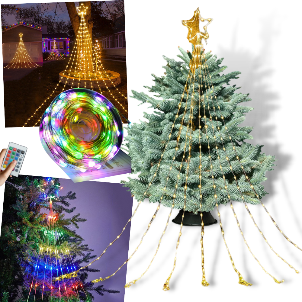 Christmas Tree Waterfall Fairy Lights -