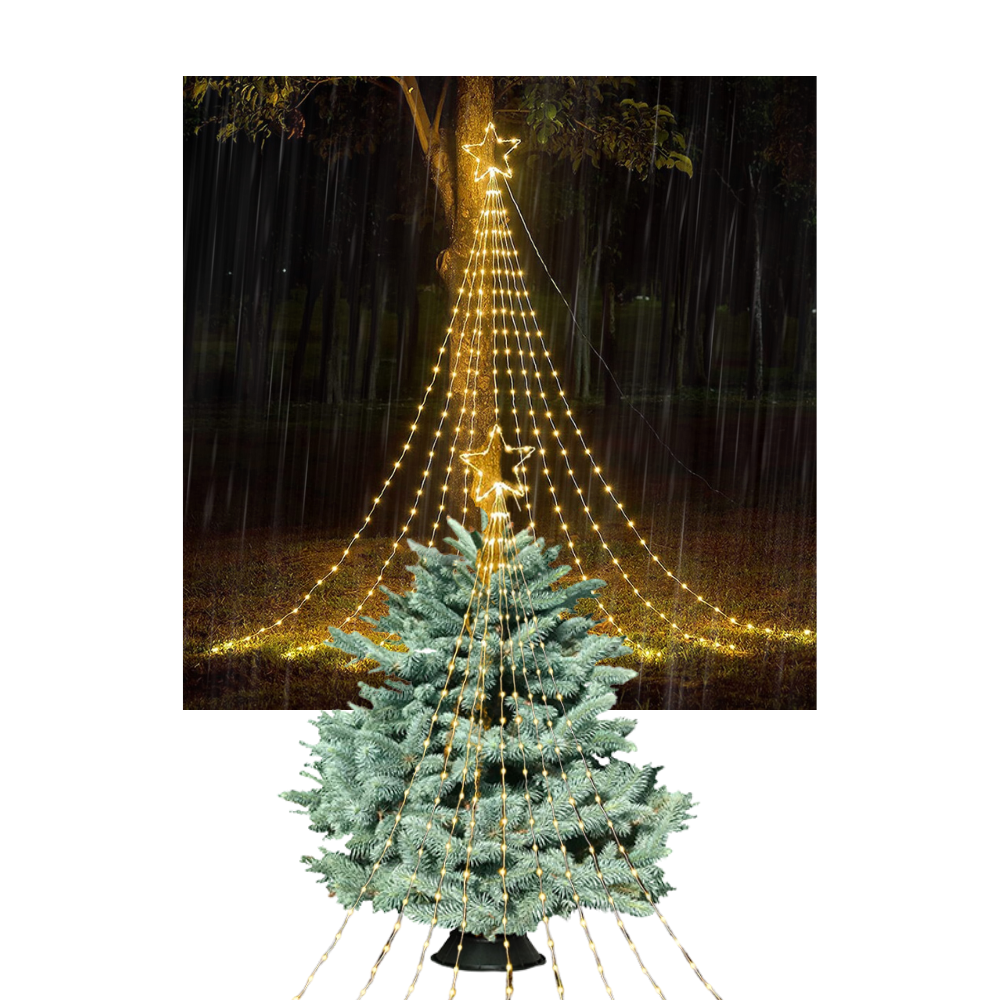 Christmas Tree Waterfall Fairy Lights