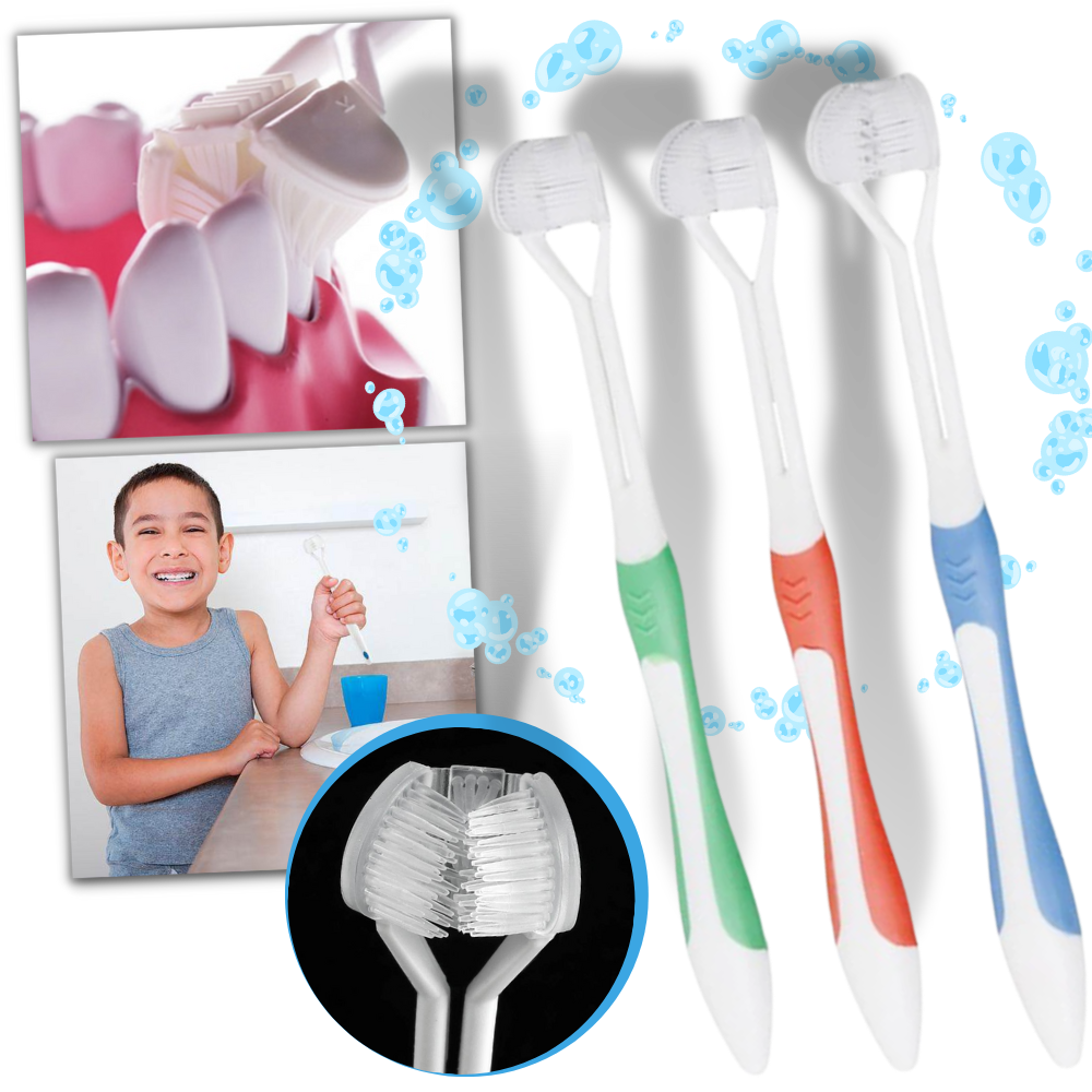 Three-sided Toothbrush For Adults and Kids -