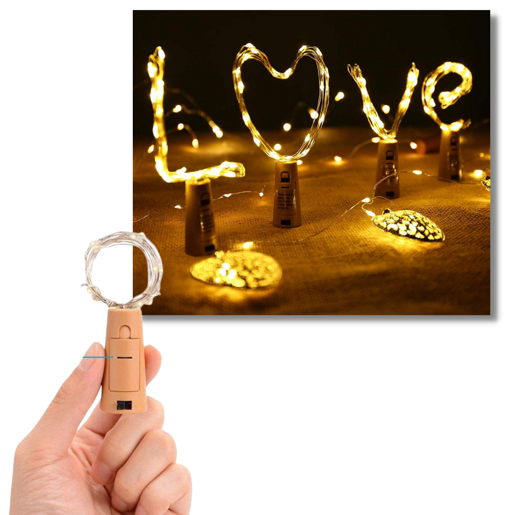 Bottle string LED light with cork (pack of 3)
