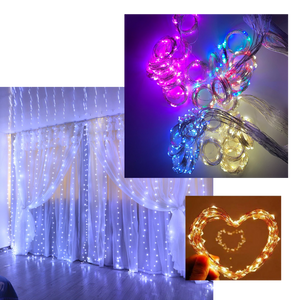 String Curtain of Fairy Lights with Remote Control -