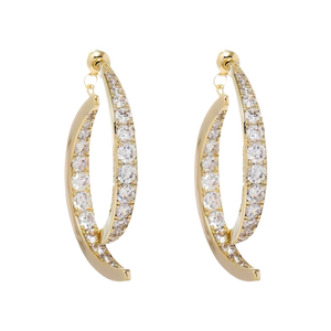 Silver/Gold Cross-Curved Earrings