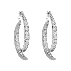 Silver/Gold Cross-Curved Earrings