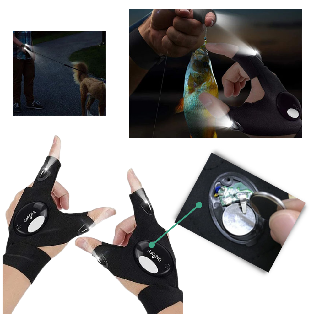Pair of LED Gloves With Waterproof Lights