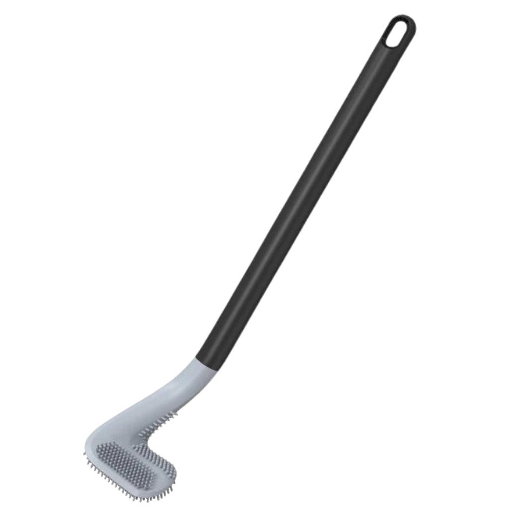 Long handle toilet brush with wall mounted base