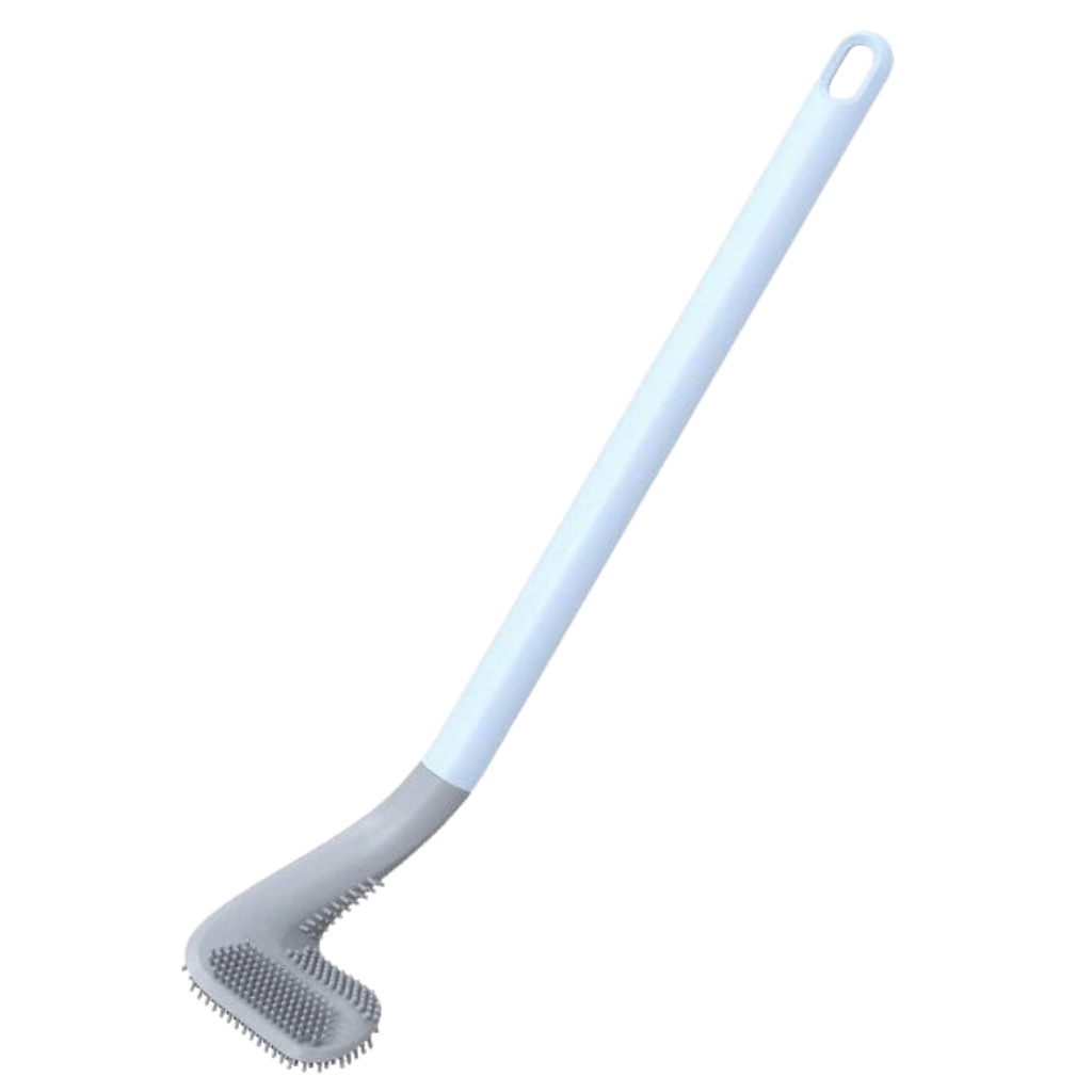 Long handle toilet brush with wall mounted base