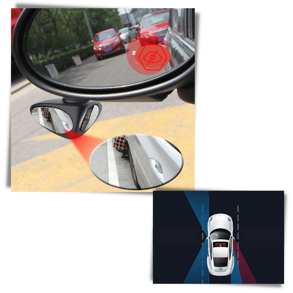 Rotatable 2 Side Blind Spot Car Mirror